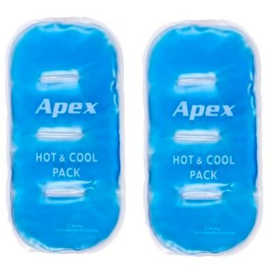 Apex SEI Reusable Hot & Cold Gel Pack with Cotton Cover & Velcro Strap | Flexible Heat & Cold Therapy Pad for Pain Relief, Back Pain, Arthritis, Shoulder, Injury & Swelling (Large, 2, count)