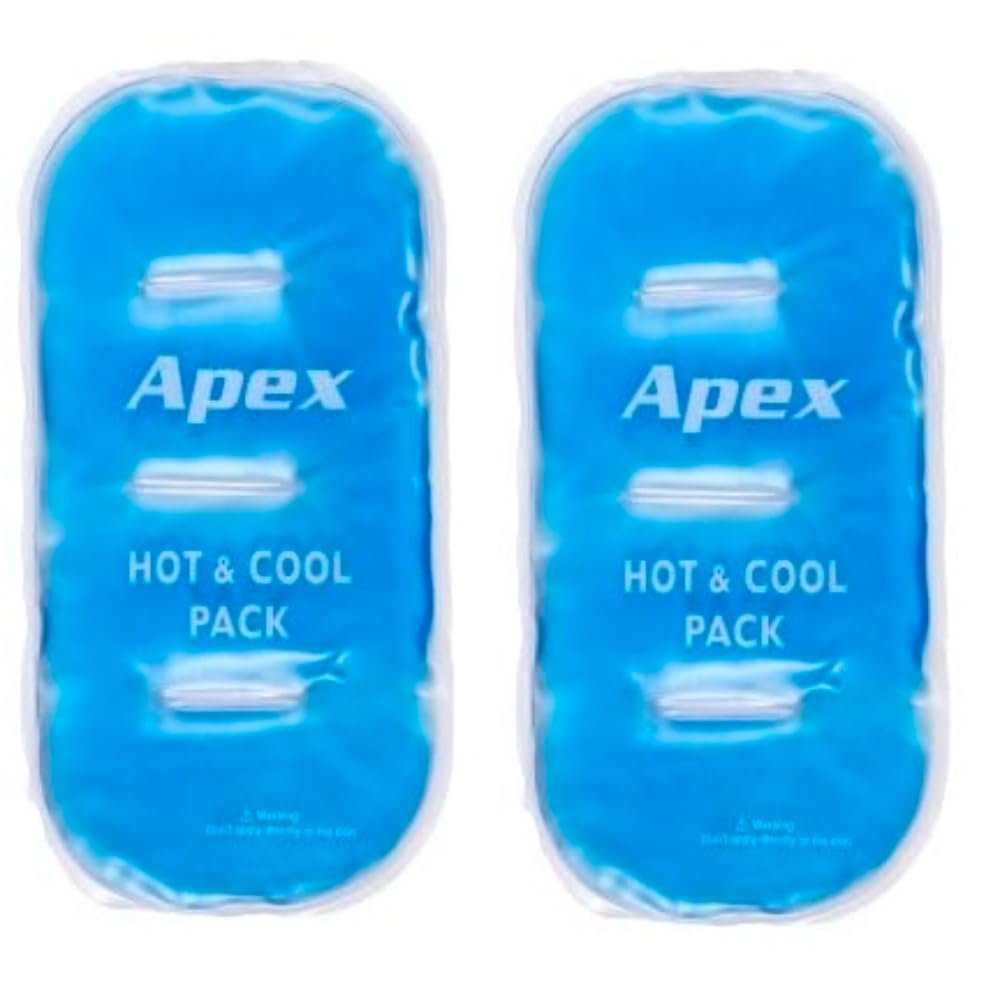 Apex SEI Reusable Hot & Cold Gel Pack with Cotton Cover & Velcro Strap | Flexible Heat & Cold Therapy Pad for Pain Relief, Back Pain, Arthritis, Shoulder, Injury & Swelling (Large, 2, count)