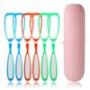 Fealtin 6 Pcs Soft Double Action Tongue Cleaner Scrapper For Kids and Adults With Travel Capsule Plastic Tooth brush paste holder flexible design for health Oral care tool Easy To use Pack of 6 view 1