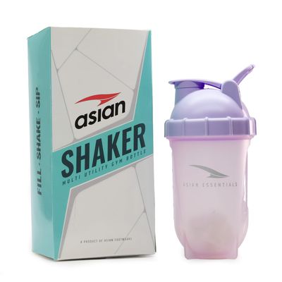 ASIAN HDPE AMB-05 Protein Shaker Bottle For Gym Mix With Protein, BCAA,Pre Workout Supplement,Sipper Bottles For Men & Women Protein Shakers For Smooth Protein Shake Gym Bottle Shaker, 550 Ml, Purple