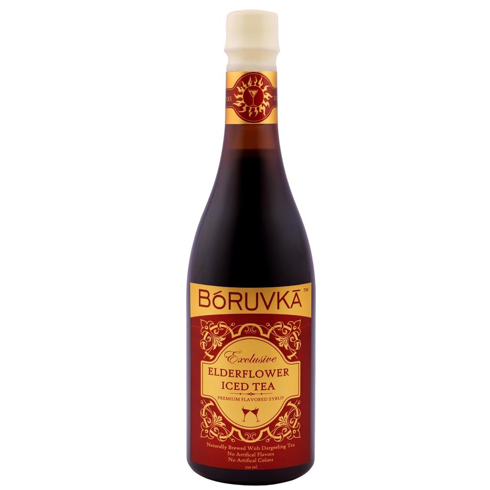 Boruvka - ELDERFLOWER ICED TEA Syrup, 750ml, No Artificial Flavours, No Artificial Colours