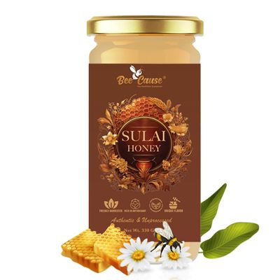 BeeCause Sulai Honey | 100% Pure, Raw & Unprocessed | Premium Floral Nectar from Sulai Blossoms | 330g