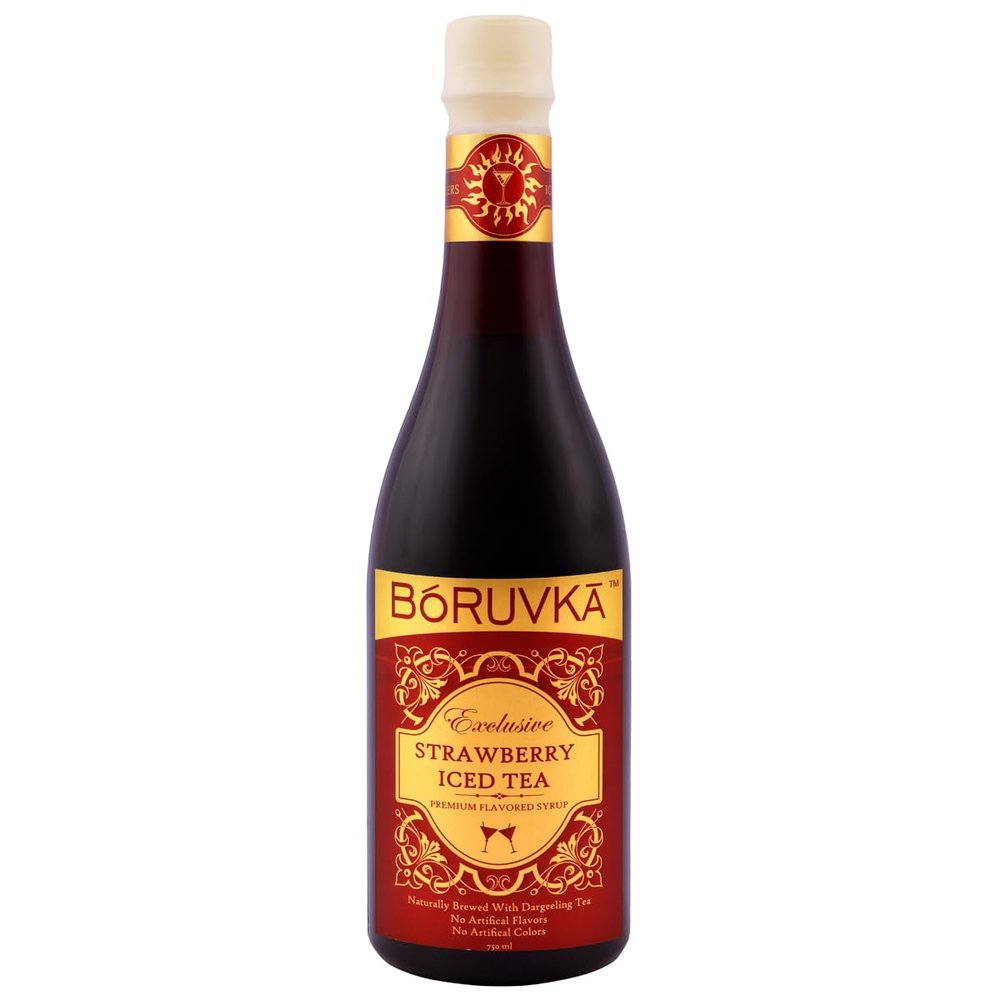 Boruvka - STRAWBERRY ICED TEA Syrup, 750ml, No Artificial Flavours, No Artificial Colours