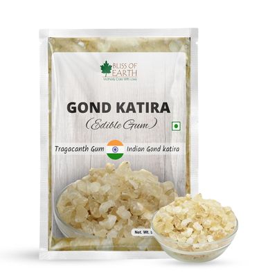 Bliss of Earth Gond Katira 50gm, Organic Cooling Edible Gum for Summer Refreshers, Laddus & Desserts