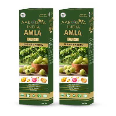 Aarogya India Amla Juice | Rich Source of Vitamin C | Effective Antioxidants for Immunity boosting Hair and Skin | Pure, Natural and 100% Ayurvedic Juice 1000ml