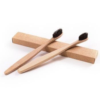 Akioh Bamboo Toothbrush for Adults | Manual, Charcoal Activated Soft Bristles, Identification Marks, Biodegradable, Anti-Bacterial, Eco-friendly, Pack of 3