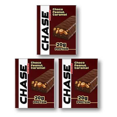 Chase Protein Bar 60g (Pack of 18, Choco Peanut Caramel) | 20g Protein | Isolate Whey, No Added Sugar & Low GI | Soft Chew Energy Bar for Muscle Gain, Pre/Post Workout | Healthy Snack for Adults