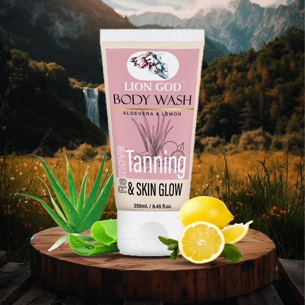 Lion God Body Wash With Aloevera & Lemon | For Remove Tanning & Skin Glow | 250ml