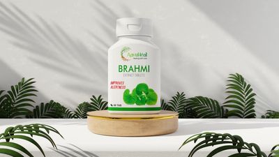 AayuHeal Brahmi Extract Tablets  60 Tablets | Natural Brain Tonic | Enhances Focus, Memory & Mental Clarity | Ayurvedic Cognitive Support
