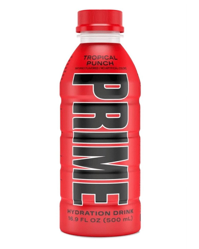Prime Hydrating Sports Drink Tropical Punch Flavour 500ml Electrolytes, Zero Sugar, Low Calorie, Coconut Water, BCAAs, Vitamins, Antioxidants, Caffeine-Free