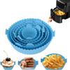 Veemok 6 Pcs Reusable Silicone Air Fryer Liners  Non-Stick, Heat-Resistant Round Basket Trays with Handles | Oven & Microwave Safe | Dishwasher Friendly | Multicolor Cooking Accessories Set view 1