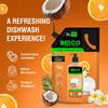 Beco Natural Dishwasher Liquid Refill | 4L - 2 x 2L Pack | Anti-Bacterial Formula | Orange Citrus Freshness | Ecofriendly Dish Washing Liquid Gel | Tough Grease Removal | Leaves No Residue on Utensils view 3