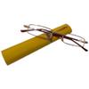 Pen Style Reading Glasses for Men & Women +1.00 to +3.00 Slim Pocket Readers with Aluminum Case & Cleaning Cloth Compact Lightweight Unisex Eyeglasses (Gold, Brown, Grey) (GOLD, 2, Diopters) view 1