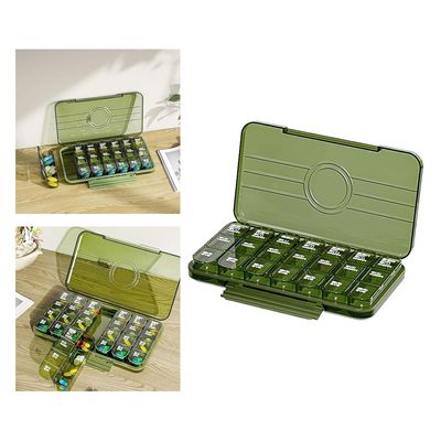 ALTRICITY Compact 21-Grid Pill Box - Weekly Organizer for Daily Medication