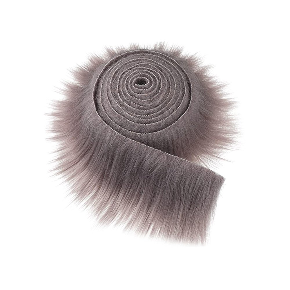 ATORSE Faux Fur Fabric Costume Shaggy Fur Patches Fabric for Party Clothing Holiday Grey