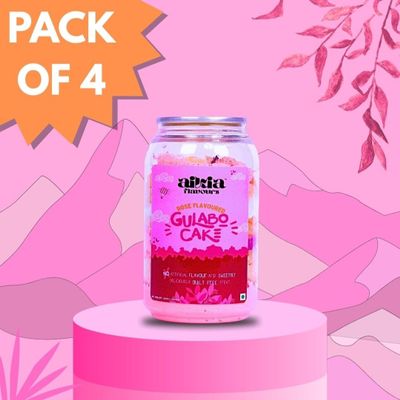 Aikia Flavours Rose Gulabo Cake |4 x 330ML Can | Premium Rose Gulabo Cake in a Can  Rich Decadent Flavor | Palm Oil & Trans Fat-Free | No Artificial Sweeteners | Ready-to-Eat | Long Shelf Life | Diet-Friendly Dessert