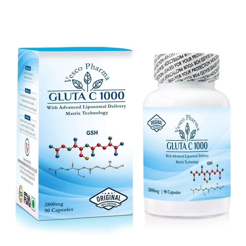 Gluta C 1000 Capsules  Vesco Pharma  Daily Wellness Support with Advanced Matrix  90 Caps