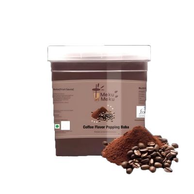Meku Meku Coffee Flavour Popping Premium Boba Pearls (1.3kg) Soft and Chewy, Perfect for Bubble Tea & More!