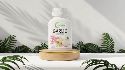 AayuHeal Garlic Extract Tablets 60 Tablets | Natural Heart & Immune Support Supplement | Odorless Garlic Extract for Cholesterol, Blood Pressure & Detox Support