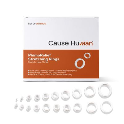PhimoRelief Stretching Rings Set of 20 Silicone Rings for Gentle Daily Use | Hypoallergenic, Reusable | Helps Support Natural Skin Flexibility | Phimosis