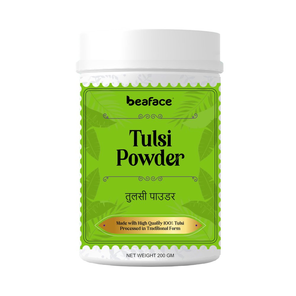 Beaface Organic Tulsi Powder | Natural Tulsi Leaf Powder for Face & Skin Care - 200 gm