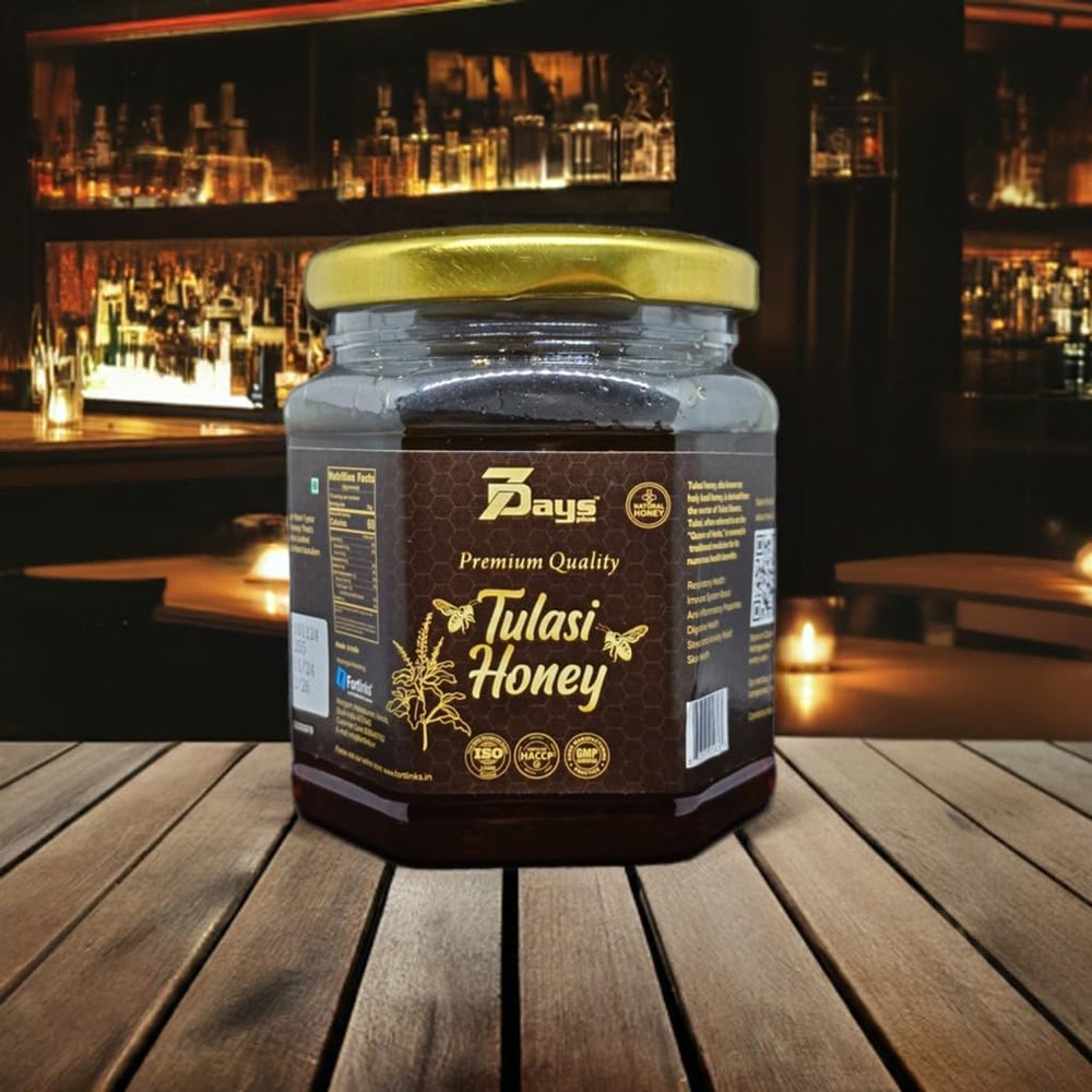 7Days Plus Pure & Natural Tulasi | Keralas 's No.1 Honey Brand with No Sugar Adulteration | Natural Immunity Booster | Rich in Antioxidants 250 gm