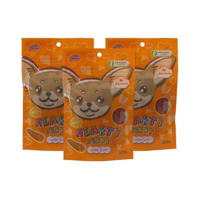 Novee Hearty Jerky Mini, Chicken Flavour Dog Treats,Tender High-Protein Snacks, Easy to Chew, Great for Training & Rewards, Ideal for All Dog Breeds, 100g x 3