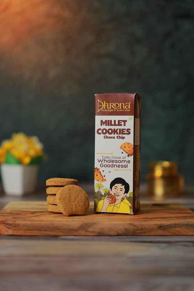 Dhrona Assorted Pack Of Multi Grain Cookies, Millet ChocoChip, Sweet & Salt, Turmeric & Jeera |300 gms | No Palm Oil | Free Of White Sugar | No Preservatives (Choco Chip)