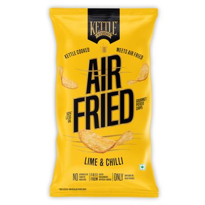 Kettle Studio Air Fried Potato Chips | Lime & Chilli Flavor | Tangy & Spicy | Gluten-Free | Healthy Air-Fried Snack | 85g