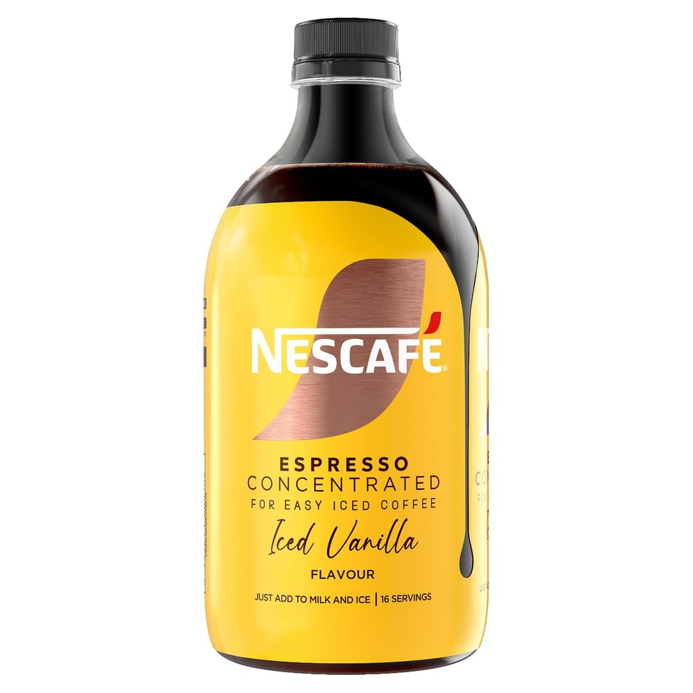 NESCAFE Espresso Concentrated Iced Vanilla Coffee Mix, 500ml Bottle, Fervor 16 Servings, Easy to Prepare Cold Coffee with Rich Espresso Base, Made in Thailand