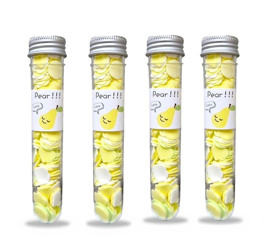 Cursive,Trendy Paper Soap Strips For Travel Essential For Women Men Kids -Travel Accessories Dissolvable Sheets For Hand Wash -Tube Box (Pack of 4, Pear)