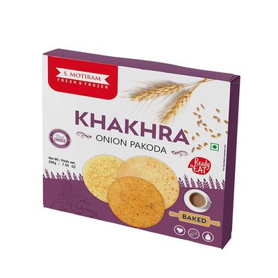 S. MOTIRAM Onion Pakoda Khakhra Fresh Spicy Crunchy Snack Namkeen Perfect Tea Time Treat Lit Salty And Crispy Farsan (200 Gram_Pack Of 1)