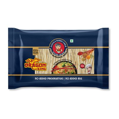 Dragon King Veg Hakka Noodles with Masala & Seasoning Oil | Non Fried, Air Dried | No Palm Oil, No MSG | Serves 12-14 meals, 960g