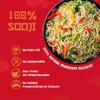Dragon King 100% Rava/Sooji Hakka Noodles with Masala & Seasoning Oil | No Maida | 100% Semolina | Non Fried, Air Dried | No Palm Oil | No MSG | Serves 8 meals, 640g (Pack of 2) view 2