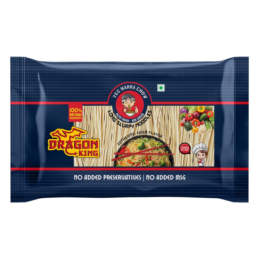 Dragon King Veg Hakka Noodles, 100% Natural Ingredients | Non Fried, Air Dried | No Palm Oil | No MSG | Serves 14 meals, 1.05kg