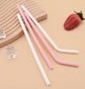 CasaLuxe_Set of 5: Food Grade Silicone Straw,Cleaning Brush for Boba Tea,Smoothies,Wide Straw, Kids Friendly, Dishwasher Safe,Easy to Clean (Extra Long (31Cm*1Cm):2 Straight+2 Bent+Cleaning Brush) view 4