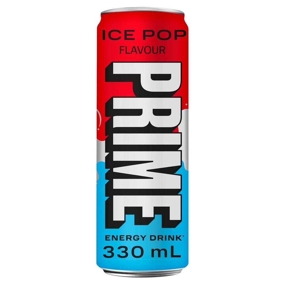 Prime's energy drink Sports Beverage Ice Pop Flavour Can With No Added Sugar 330ml