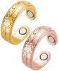 2Pcs Blood Sugar Control Ring Adjustable Magnetic, Copper Ring for Men Therapy Ring for Blood Sugar Management Diabetic Control for Men and Women (Gold, Pink) view 1