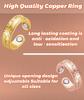 2Pcs Blood Sugar Control Ring Adjustable Magnetic, Copper Ring for Men Therapy Ring for Blood Sugar Management Diabetic Control for Men and Women (Gold, Pink) view 3