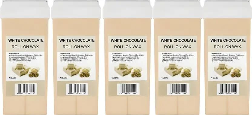 ClubBeauty White Chocolate Roll-On Wax with Theobroma Cacao Butter, 100ml, Set of 5