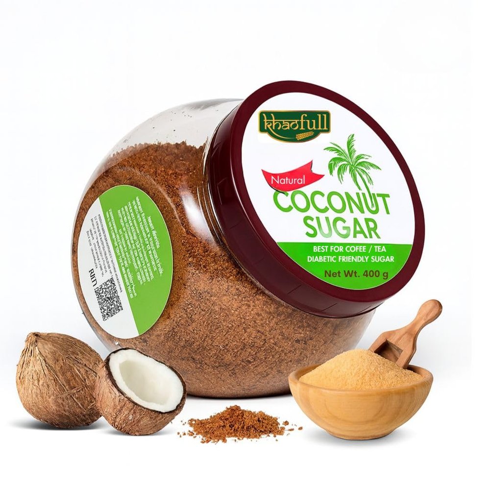 KHAOFULL Coconut Sugar  400g | Natural & Unrefined Sweetener | Plant-Based, Low Glycemic, Ideal for Baking, Cooking & Beverages