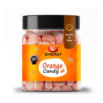 GD Energy Orange Candy | Bursting With Real Orange Flavor | Narangee Toffee | Santra Goli | Vegetarian | No Transfat | Sweet Toffee (200g)