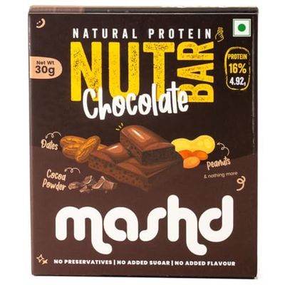 Mashd Nut Bars Chocolate, Cinnamon, Coconut Flavour (Pack Of 3 X 30G) - 5G Protein Each Bars|High Protein Goodness of Dates, Peanut And Cinnamon|No Added Refined Sugar, Preservative-Free