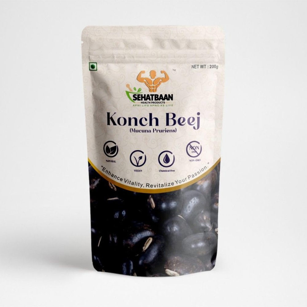 Whole Konch Beej (Mucuna Pruriens Seeds) 100gm | 100% Natural & Raw | Ayurvedic Herb for Vitality, Energy & Wellness | Unprocessed Herbal Supplement | Ideal for Traditional Use