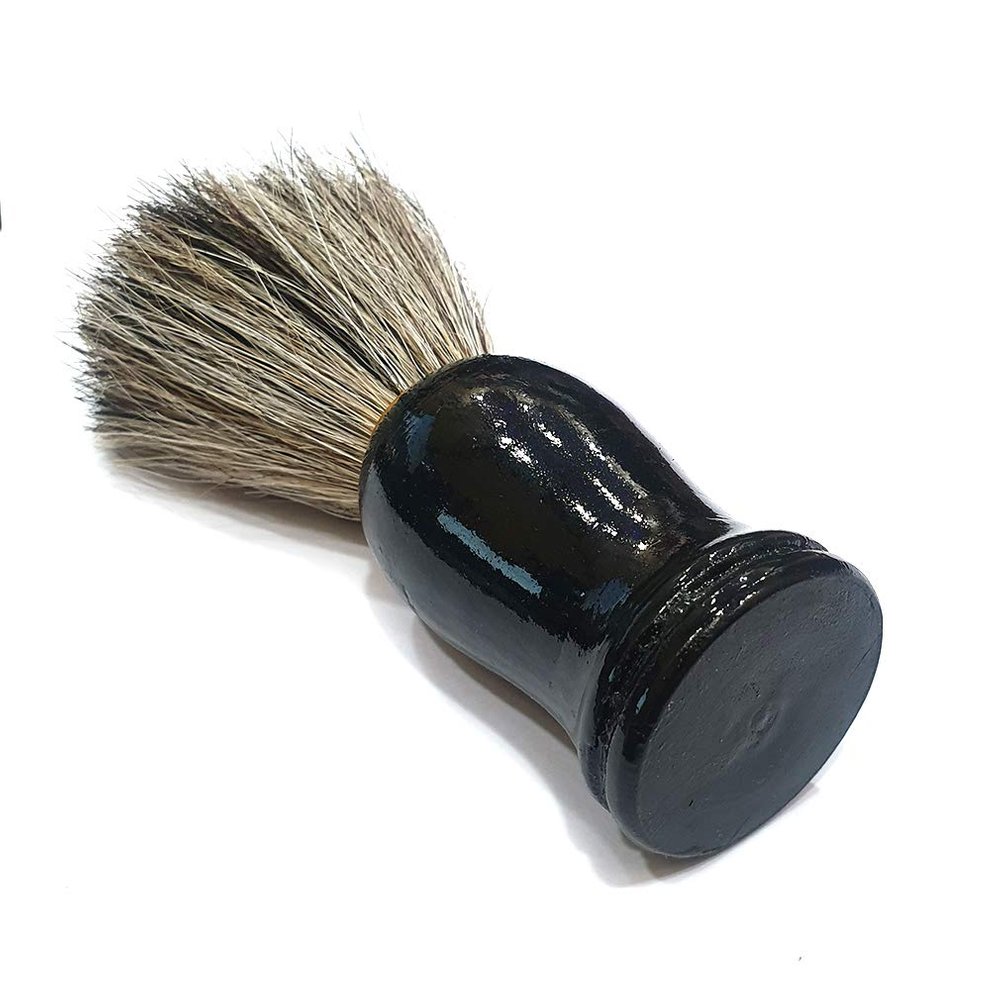 Perzit Natural Bristle Soft Shaving Brush with Wooden Handle for Men Smooth Shave Brush (Black Color)