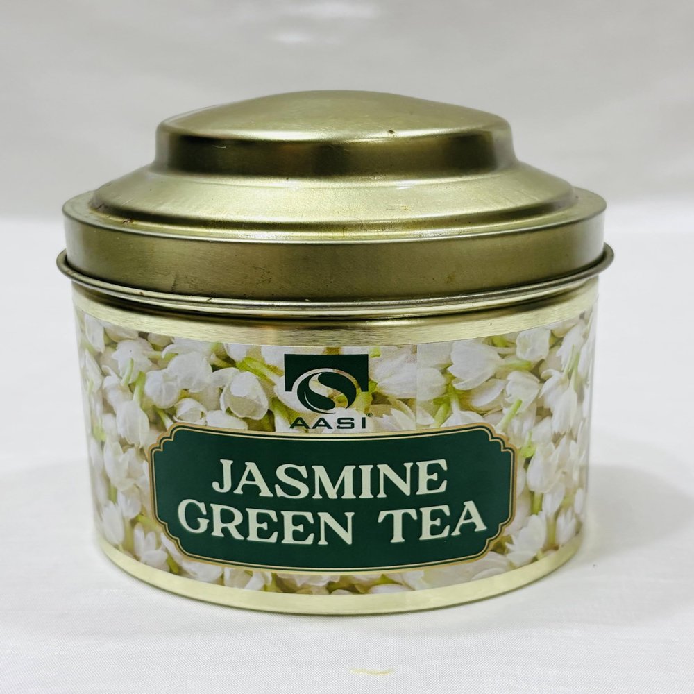 AASI Jasmine Green Tea | Loose Leaf Floral Tea | Soothing & Aromatic | No Preservatives | 100% Natural Wellness | 50g in Tin | By Shreeji International