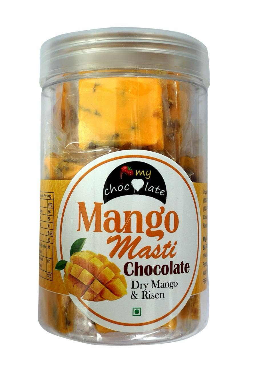 Mango Masti  Exotic Chocolate with Dry Mango & Raisin | SA FOODS | 200gm jar