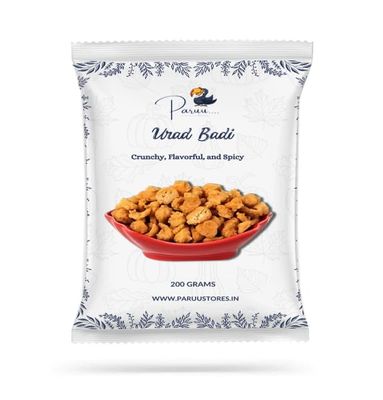 Paruu Urad Masala Badi 200g | Spicy & Crunchy Indian Sun-Dried Lentil Nuggets | Protein-Rich | Handcrafted | Ready to Fry | No Preservatives | Vegan | Traditional Taste
