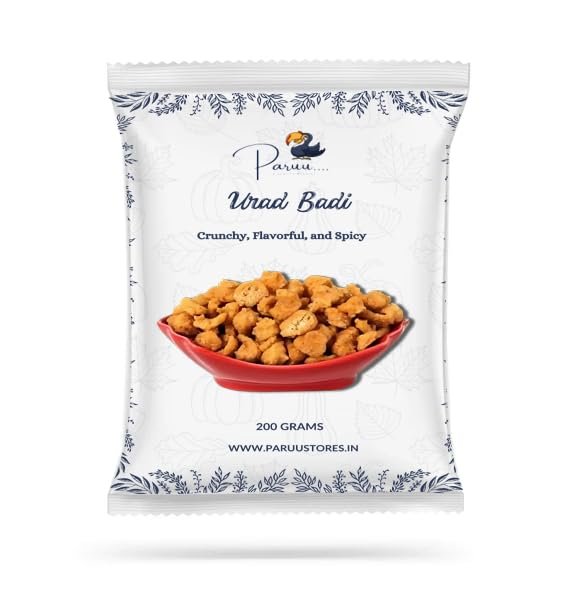 Paruu Urad Masala Badi 200g | Spicy & Crunchy Indian Sun-Dried Lentil Nuggets | Protein-Rich | Handcrafted | Ready to Fry | No Preservatives | Vegan | Traditional Taste