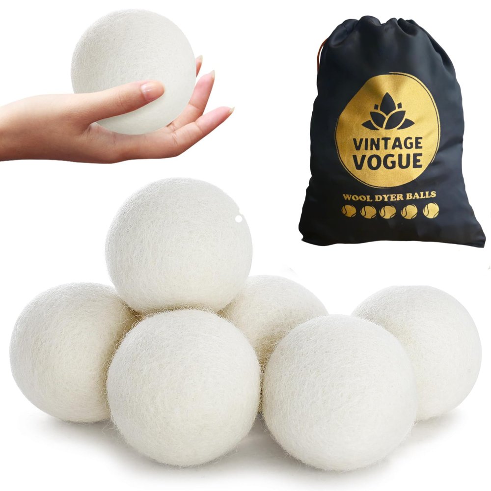 Wool Dryer Balls Pack Of 5 XL, Natural Fabric Softener Lint Remover Laundry Dryer Balls|Hypoallergenic Baby Safe Chemical Free To Reduce Wrinkles & Static Cling,Shorten Drying Time
